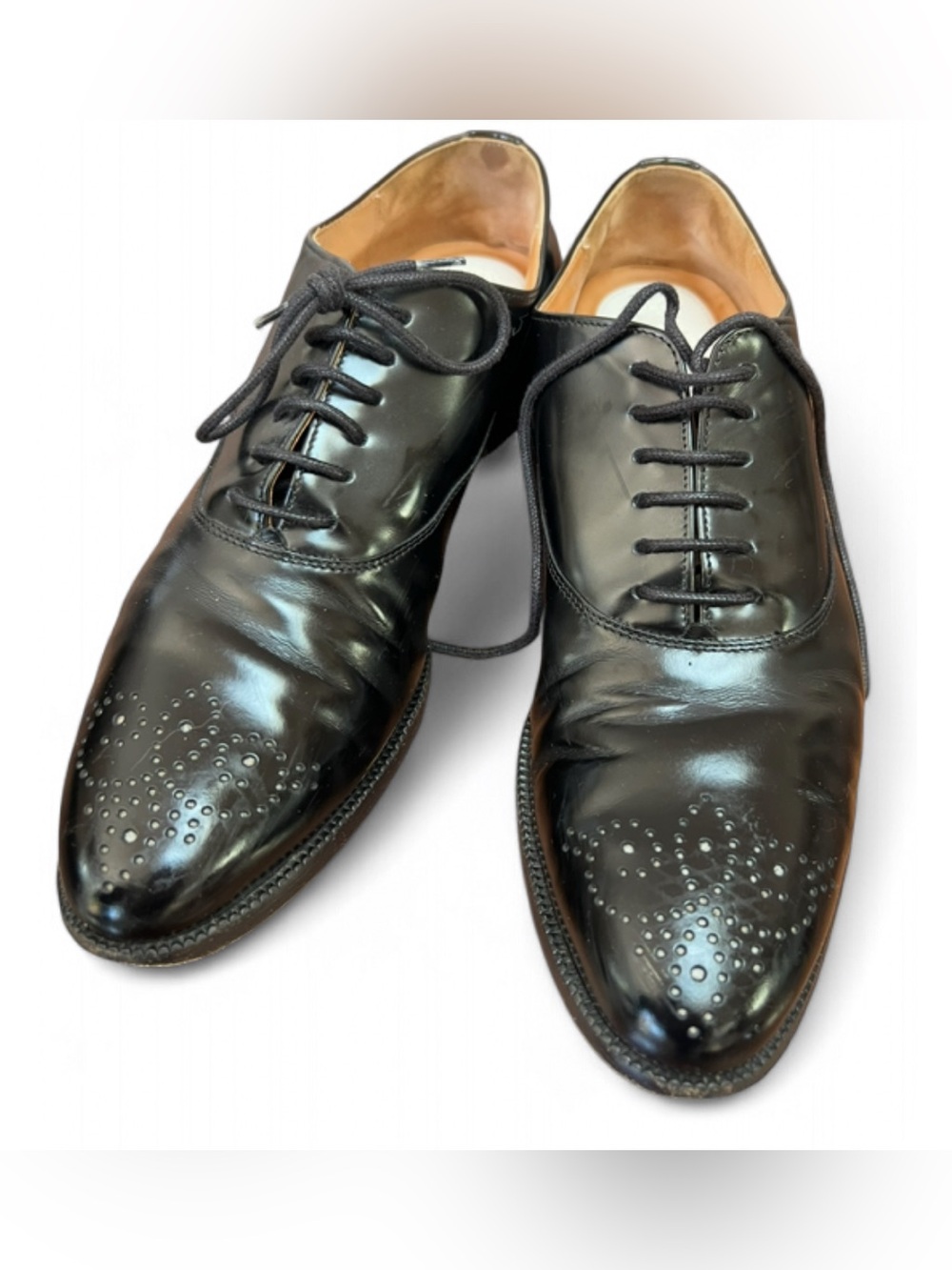 Maison Martin Margiela replica line derby Oxford in glossy black leather size 38 - Picture 3 of 9